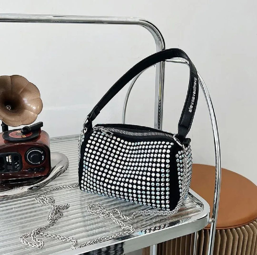 Rhinestone Luxury Evening Bags Ladies Korean Style Cylinder Diamond Crossbody