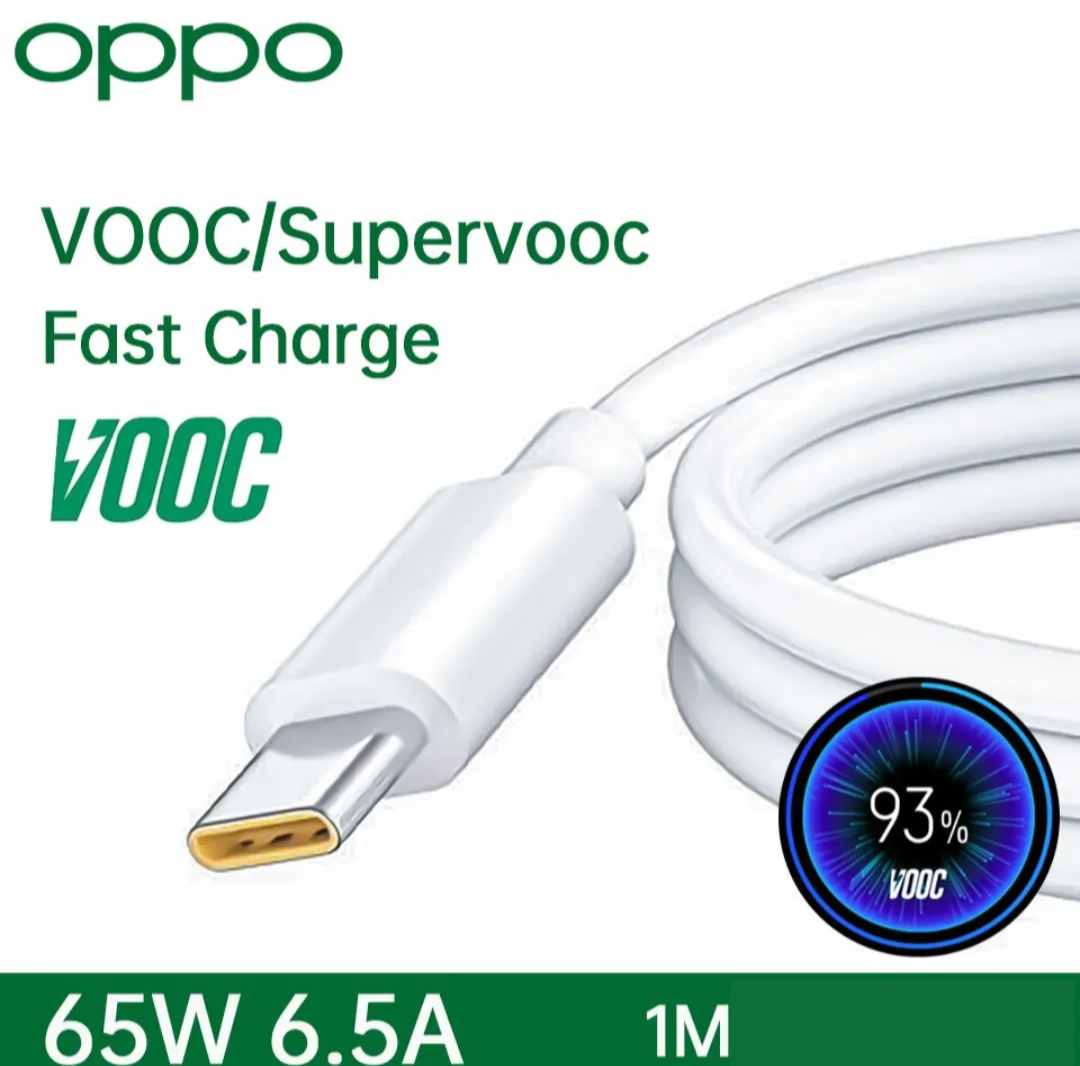 OPPO Original SUPERVOOC / VOOC Type-C Fast Charging Cable - 80W / 65W High Speed Data Cable (8A)