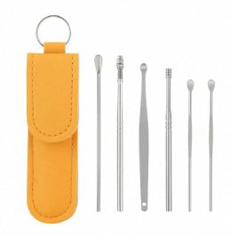 6-Piece Stainless Steel Ear Wax Removal Kit – Reusable Ear Cleaning Tools & Curette Set for Personal Care