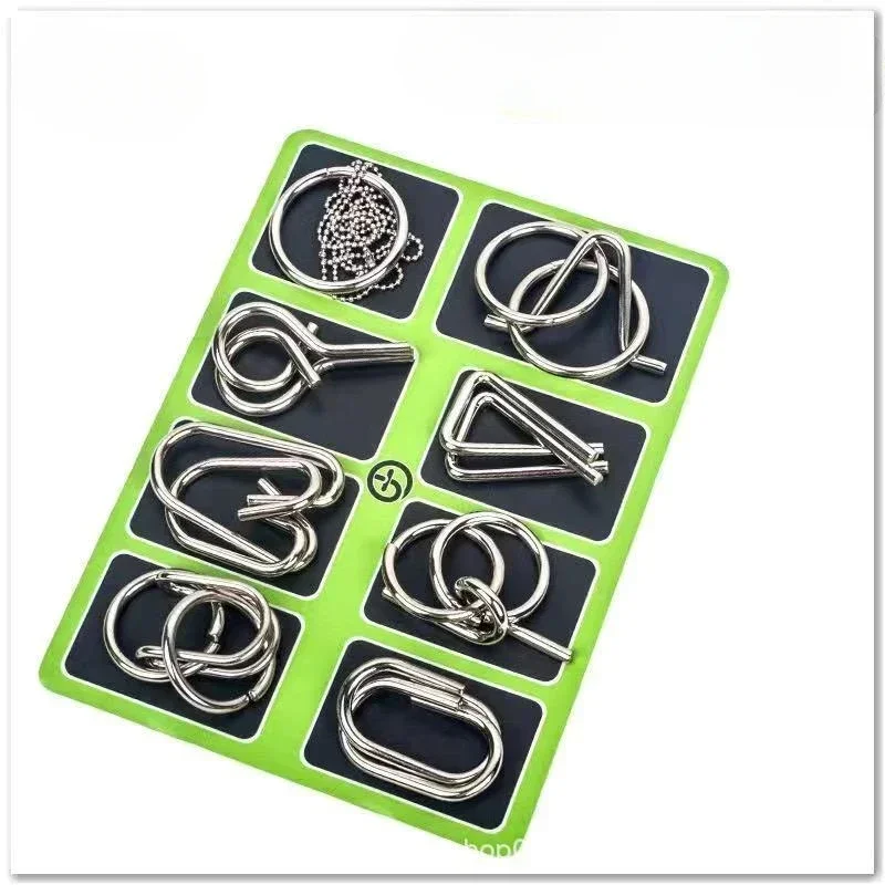 Fun Metal Chinese Ring Puzzle Intelligent Brain Teaser IQ Logic Game for Children Adult Family Entertainment Educational Toy