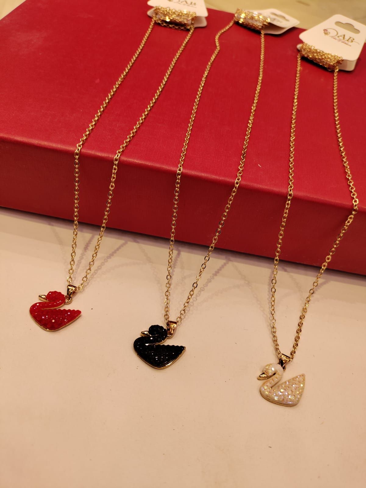 Beautiful swan necklace and earring