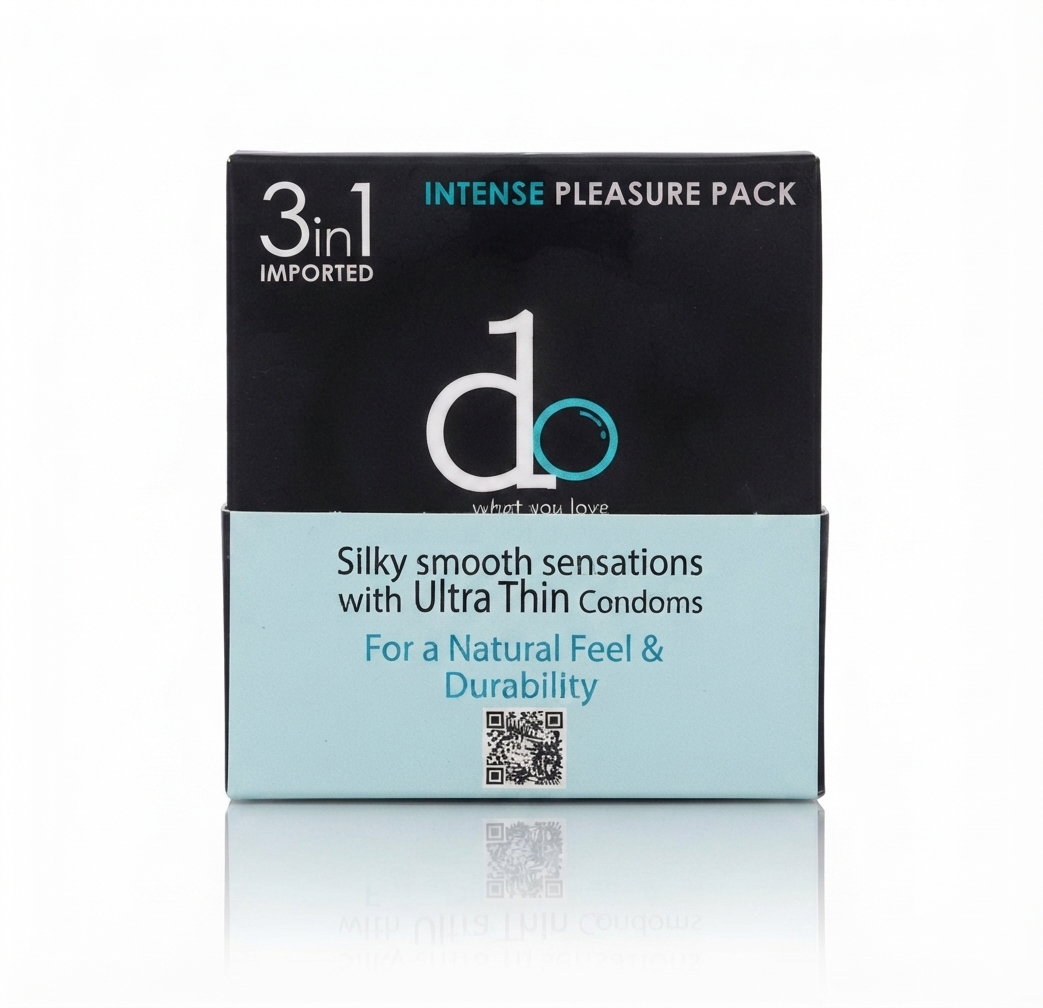 DO Bundle Pack Condoms 9 Pieces Lubricated Natural Latex for Protection & Comfort Pack of 3