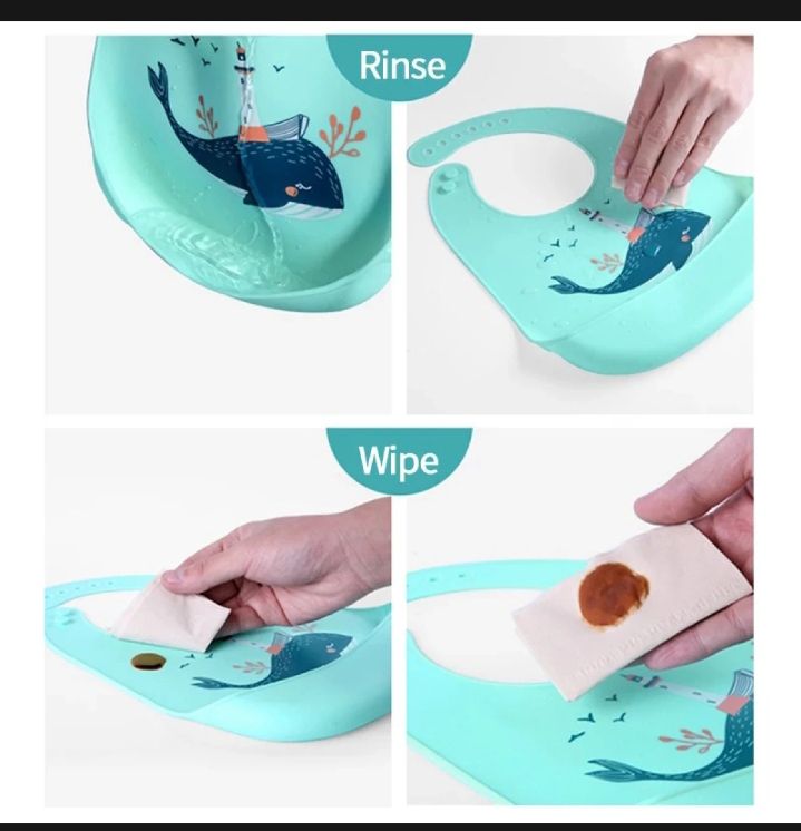 Waterproof Baby Silicone Bibs Kids Feeding