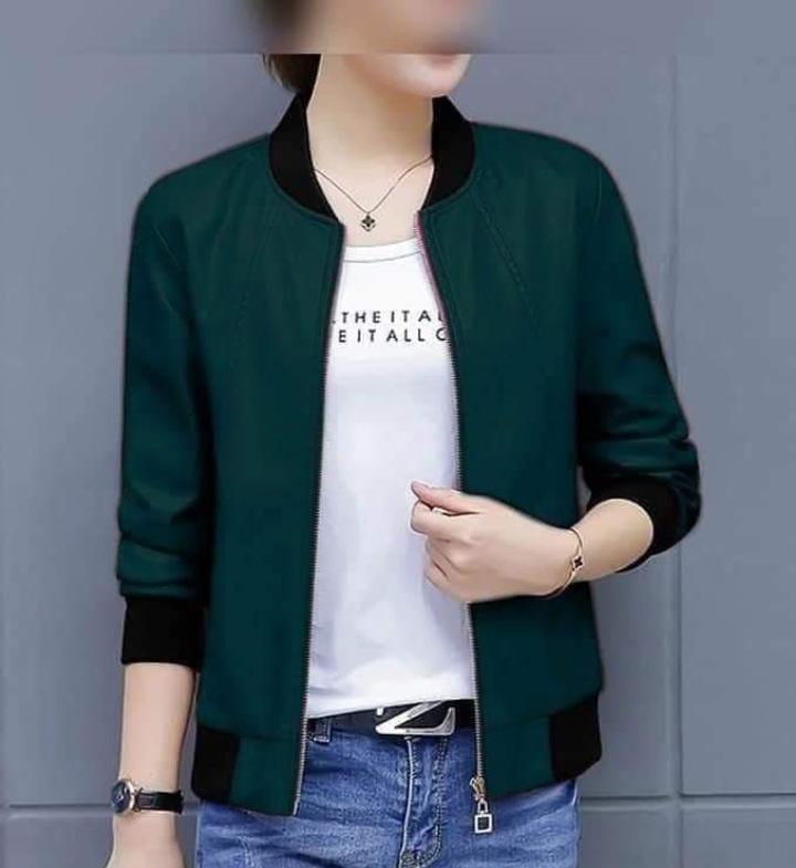 Unique And Stylish New Ladies artificial plain Leather Jacket For Woman
