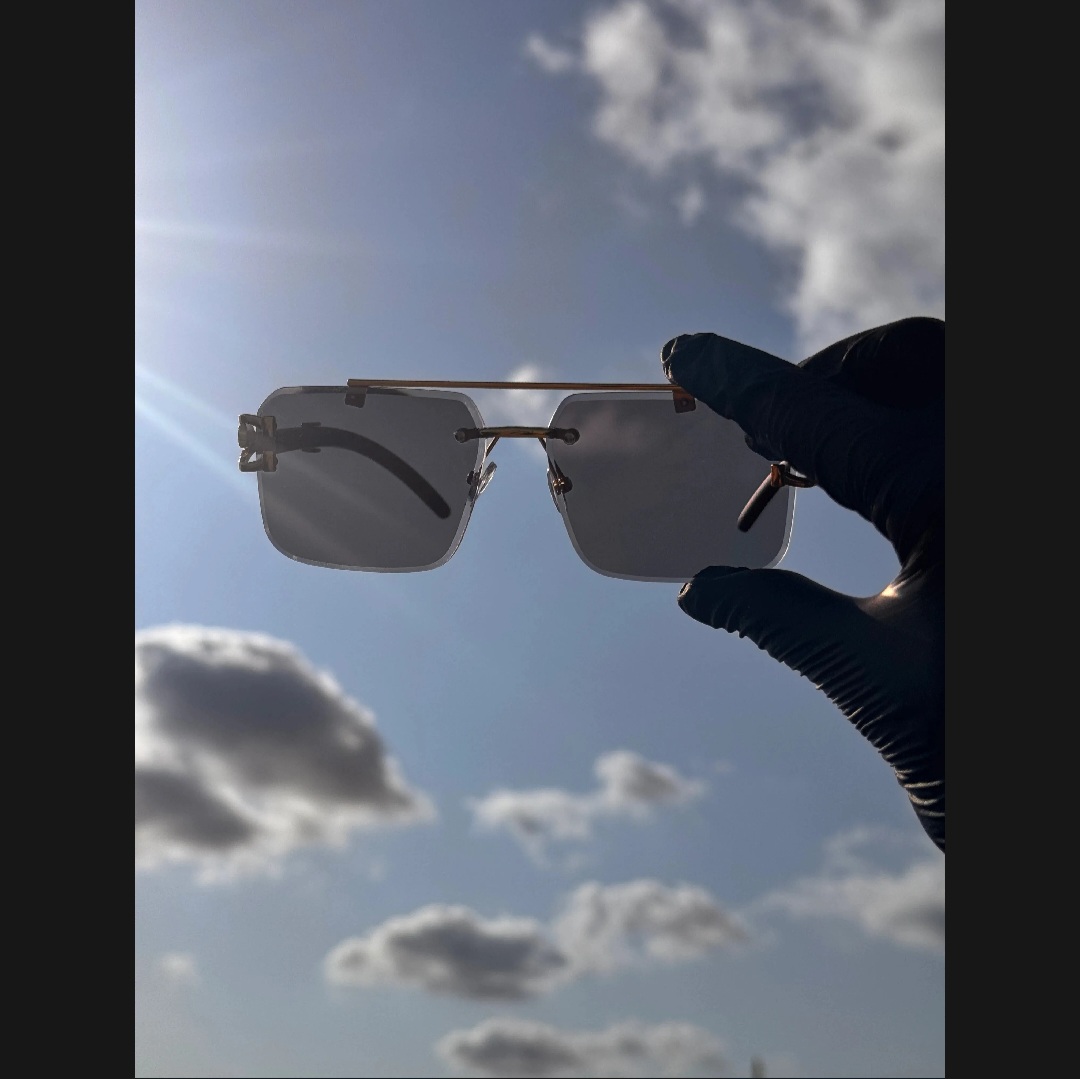 Photochromic Sunglasses Rimless UV400 | Color Changing Transition Glasses | Luxury Frameless Brown Driving Sunglasses for Men Women Unisex Pakistan (Cheetah Style)