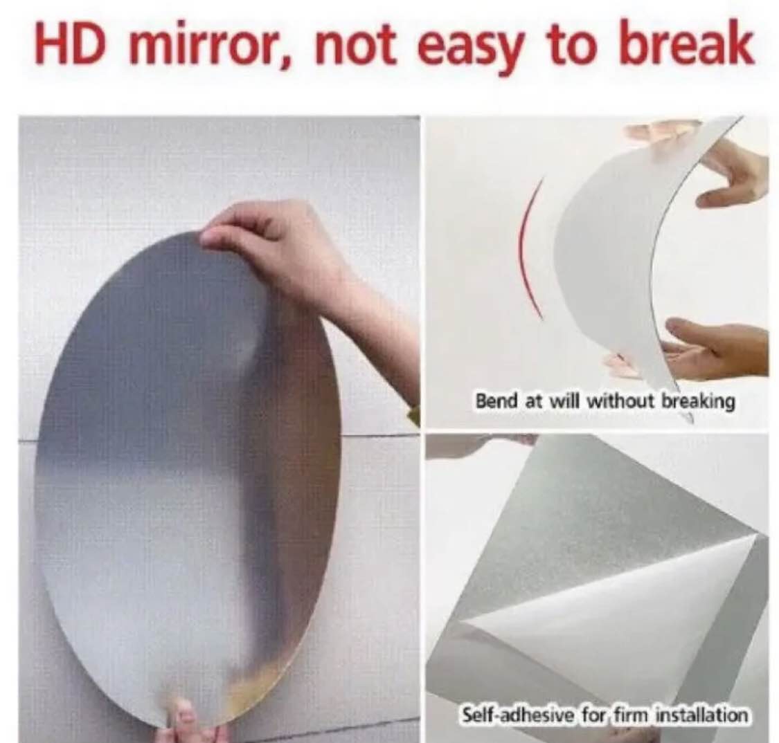 Mirror wall stickers, self-adhesive wall mirror stickers, flexible self-adhesive non-glass mirror stickers, oval-shaped mirror sheets ,Mirror For Decoration