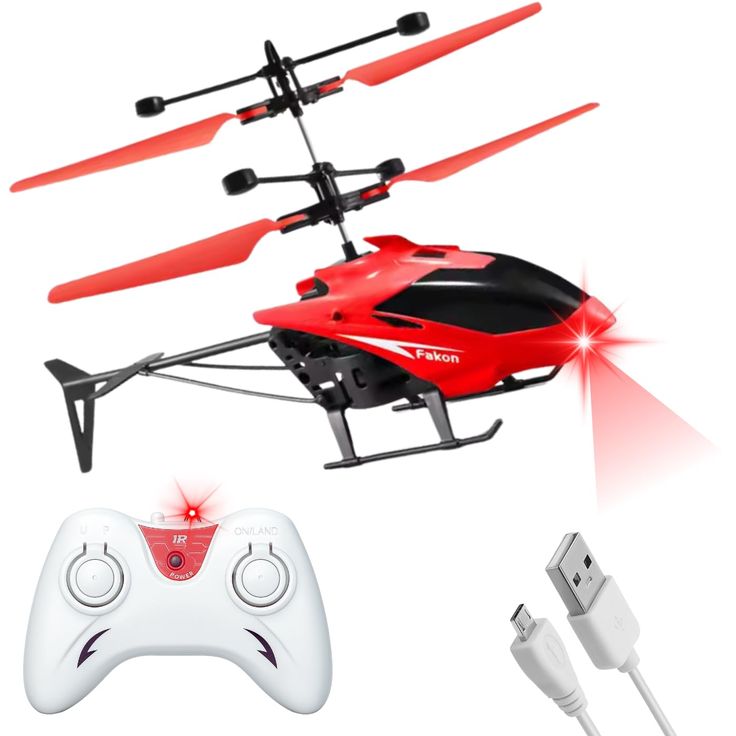 Exceed Green RC Helicopter Plane - Infrared Induction Hand Sensor Drone Toy with Remote Control & LED Light for Kids