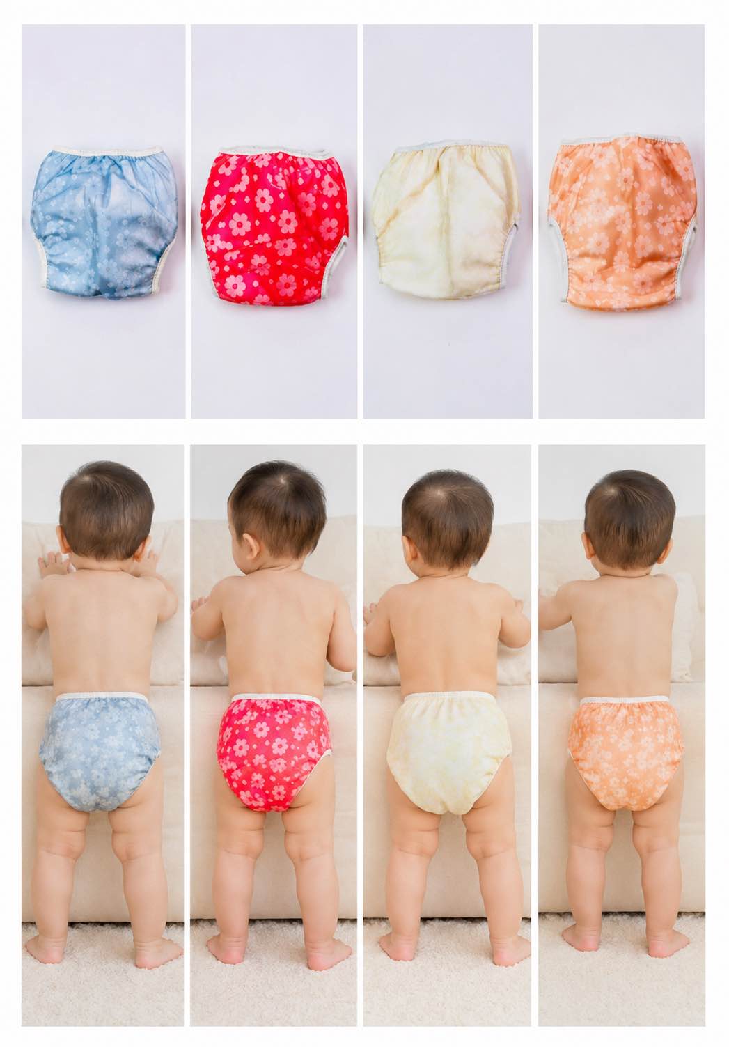 Pack of 3 Water Proof washable Towel Nappy for new born babies to younger babies - diapers