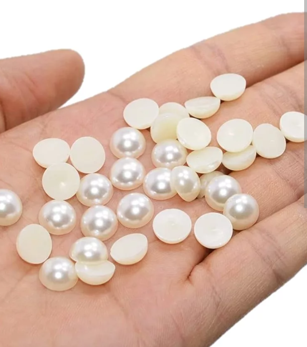 Cut Pearl Beads Off-White |  8mm Pearls | Pack of 200 PCs Cut Pearl beads Cut beads For jwellery making Or more craft items