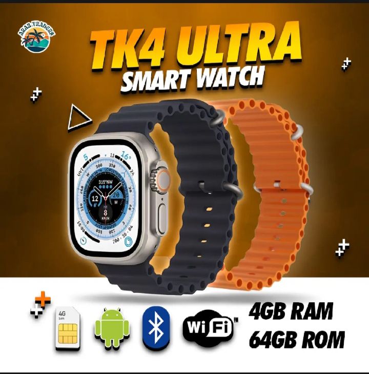 Tk4 Ultra 4G (Android+ SIM) Smart Watch 4/64 GB With Dual Starp Daraz.pk