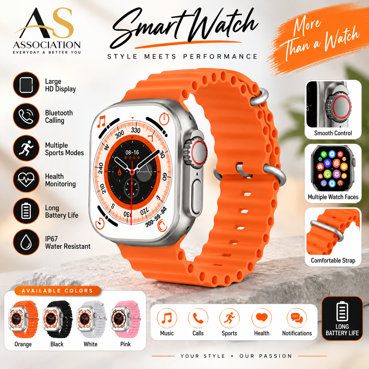 T800 Ultra Smart Watch Series 8 1.99" Bluetooth Call Smartwatch Sleep Monitoring IP67 Waterproof