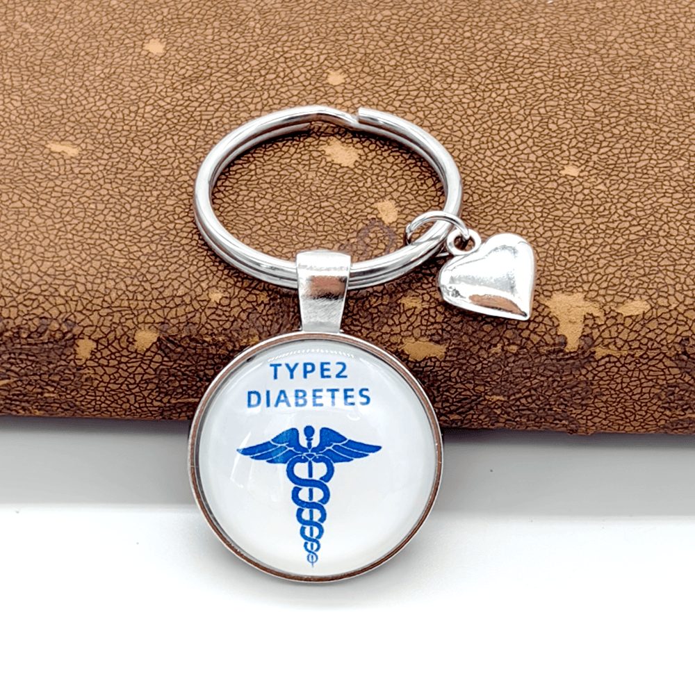 Internal Medical Keychains 1Piece Medical ID Keychain,Glass Dome Heart Keychains for Men Women ...