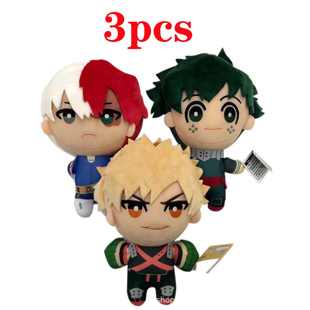 3pcs Anime My Hero Academia Plush Toys Cartoon Izuku Midoriya Katsuki ...