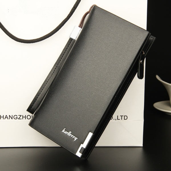 Men Long Wallet PU Leather Slim Wallet Long Clutch Leather Wallet Long Business Male Wallet Coin Purse Men Purse Pouch with Card Holder for Men