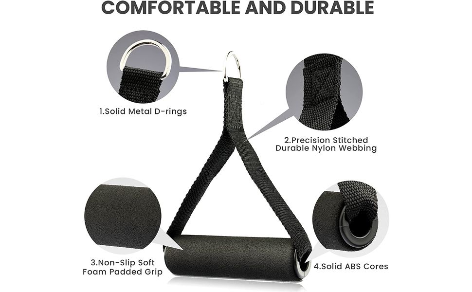 Heavy Duty Gym Handle | Cable Machine Attachment | Fitness & Strength Training Grip for Home & Gym Workout