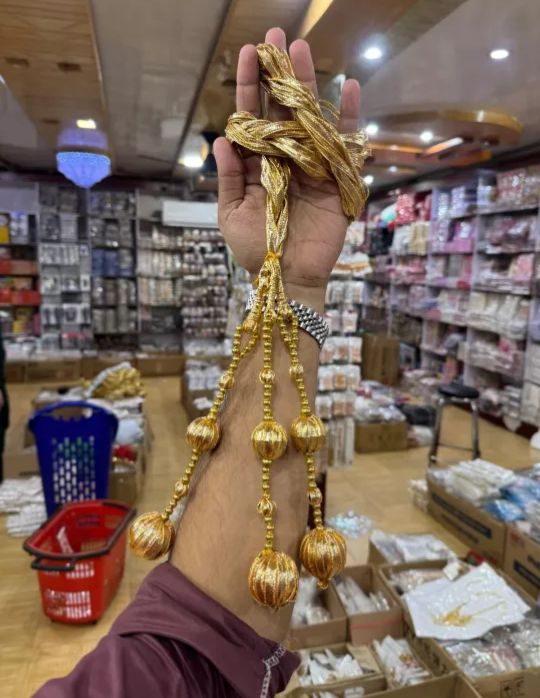 Traditional Punjabi Paranda for Women - Premium Gold & Silver Gota Hair Tassel with Latkan, Jhumka & Mirror Work | Bridal Mehndi, Mayon, Wedding & Festive Hair Accessory Braiding Ponytail Dori (Pack of 1)