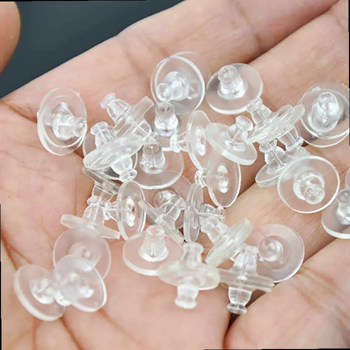 50 Pcs Earring Stoppers Studs Stoppers Silicone Earring Backs Jewelry Making Components Replacement Ear Stud Backings For Women Girls