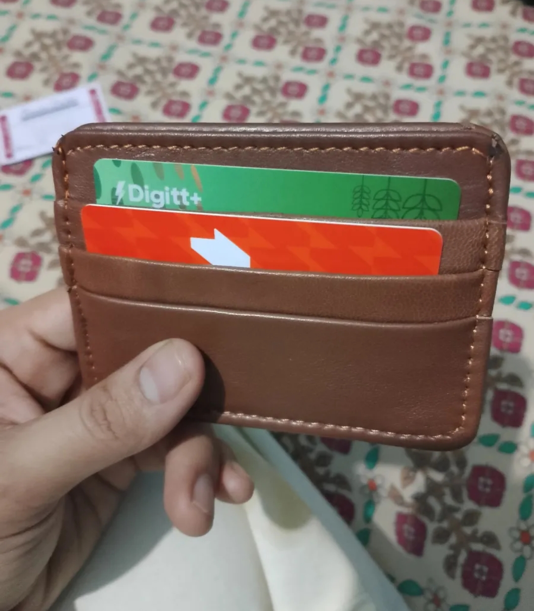 Mini slim card holder leather wallet for men