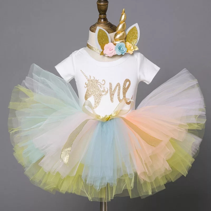unicorn birthday dress in pakistan Girls Pink Unicorn Tutu Dress For 3-7 Years #22004 6 US Kids' numeric main image 1