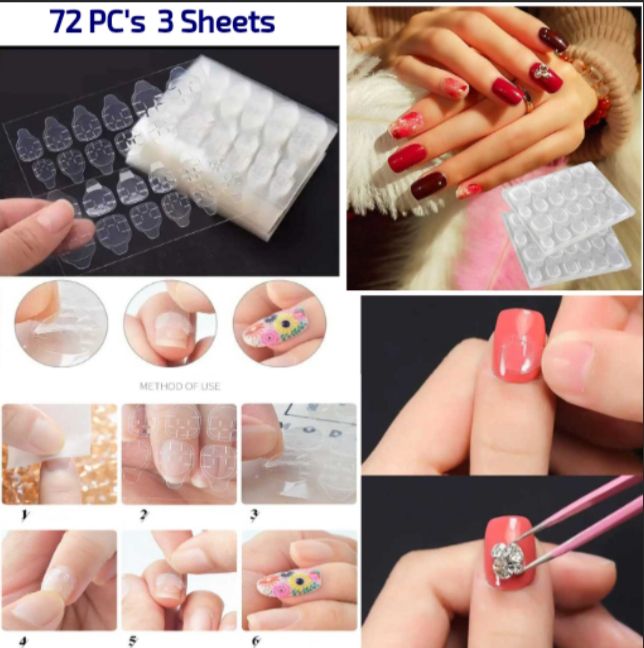 Nail Glue Stickers Double Side for Press on Nails Stickers,Waterproof Breathable Tips Jelly Adhesive Nail Tabs Glue