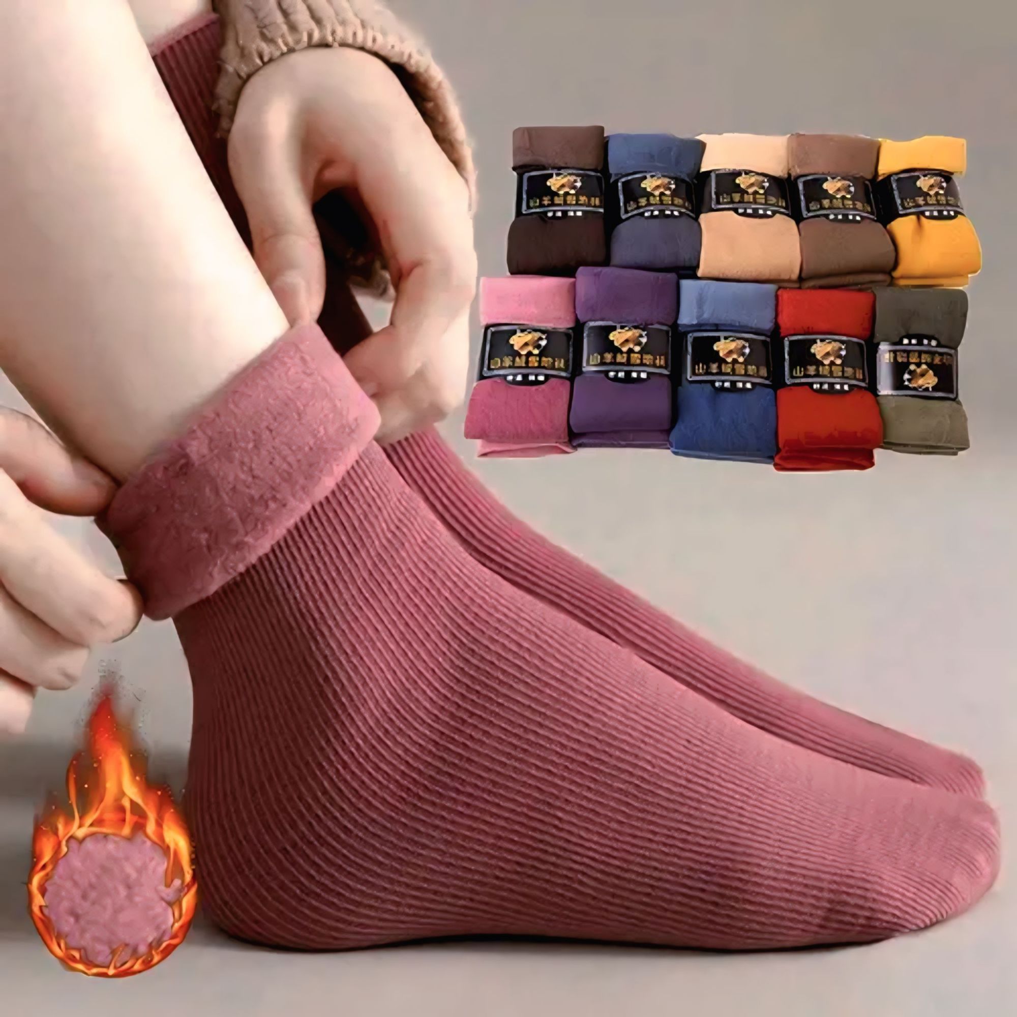 Women Winter Socks Warm Thicken Thermal Snow Boots Floor Socks Soft Velvet Cashmere Sock Sleep Solid Color Home Floor Socks