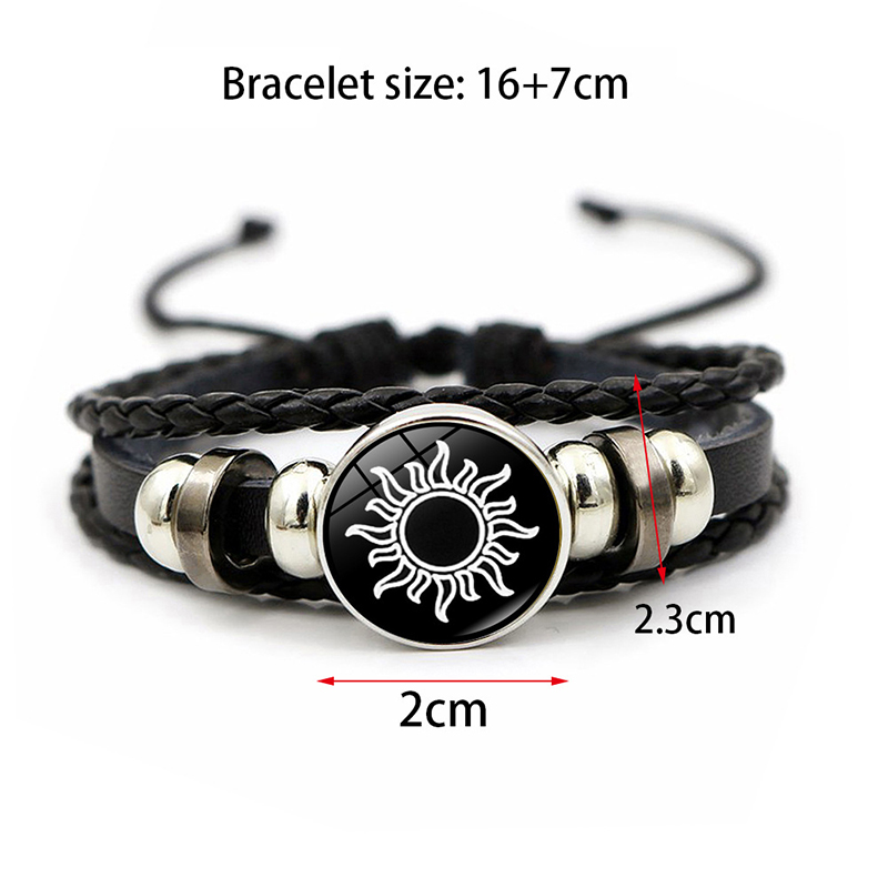 2Pcs Luminous Couple Bracelets Sun Moon Adjustable Black Braided Bracelet Friendship Fashion Romantic Jewelry Birthday