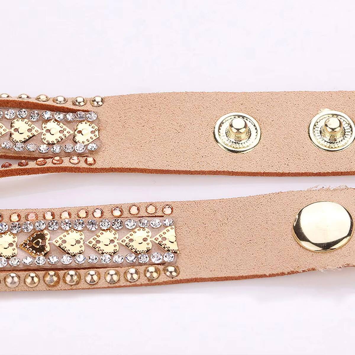Fashion Rhinestone Heart Dial Women Watches Long Leather Strap Bracelet Wristwatch Reloj Mujer Girls Clock