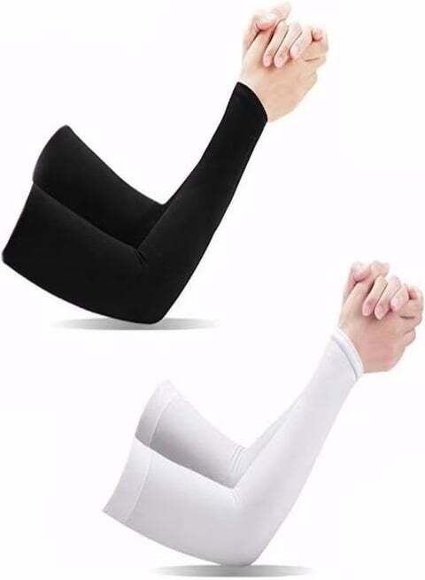 1 Pair Premium Cooling Arm Sleeves for Men & Women | Sun UV Protection Ice Silk Hand Gloves for Bike Riding, Driving & Outdoor Sports