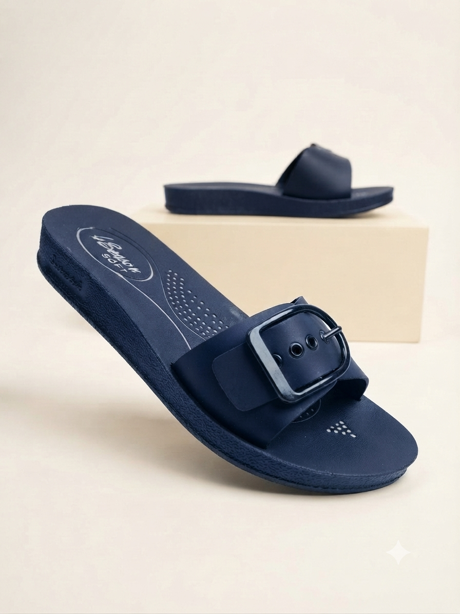 Womne Wedge Sandals & Slides Casual PU Leather Comfy Slippers for Women