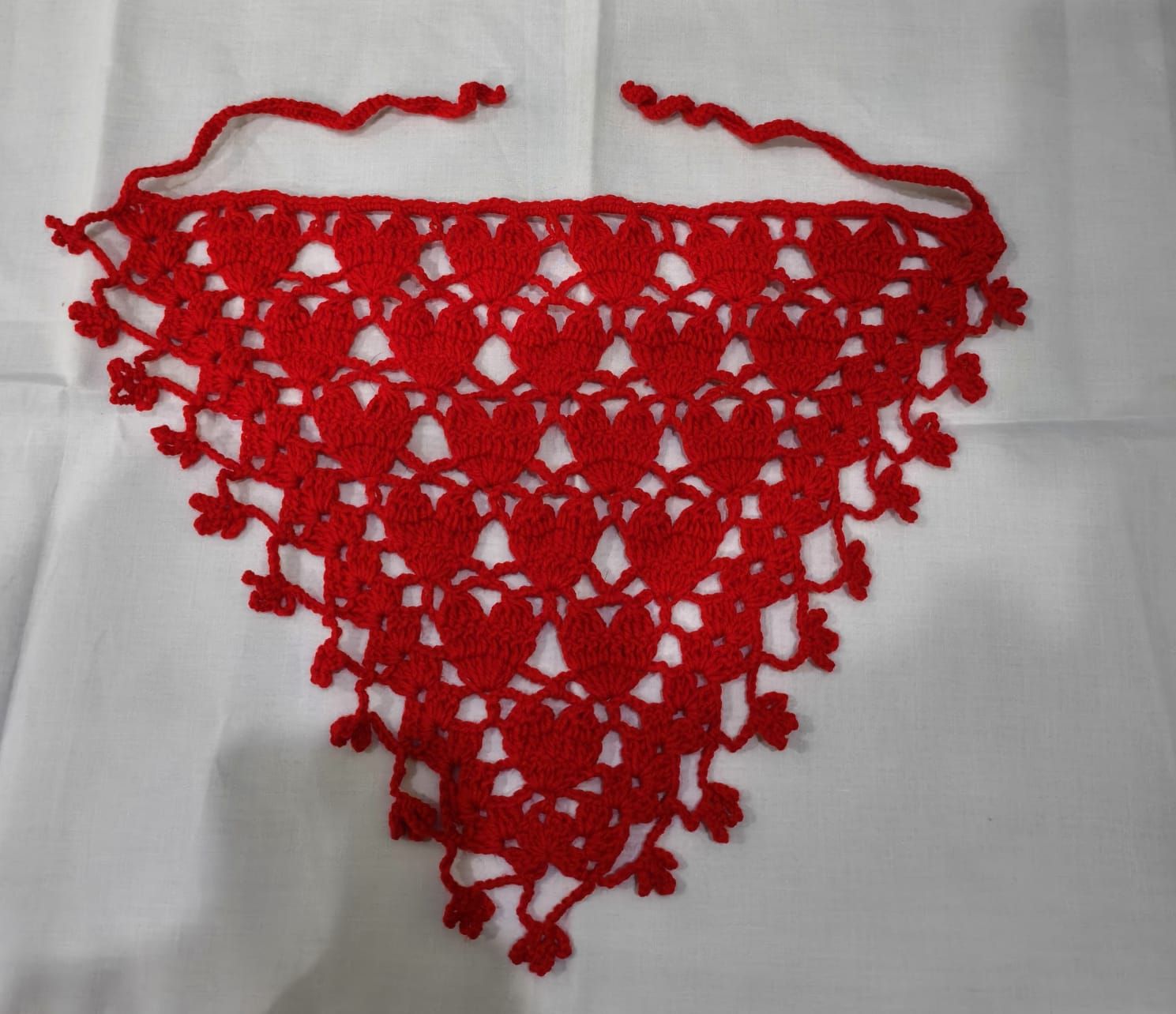 Handmade Crochet Bandana Head Scarf Boho Hair Accessory