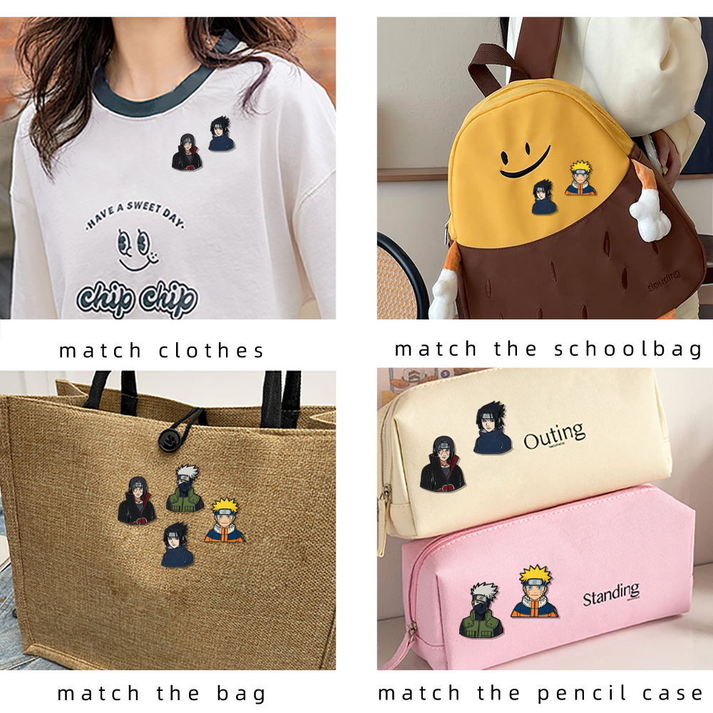 4pcs Anime Figure Enamel Pin Badges Cool Cartoon Brooches For Women Men Cosplay Accessories Fans  Toys For Backpack