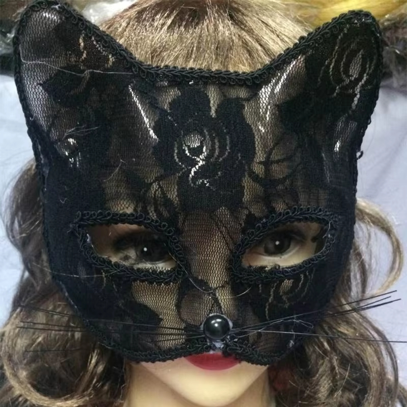  Lace CAT Face Masks For Women Party Masks Cosplay For Adults Masquerade Animal Lace Halloween Costume Fun Prop