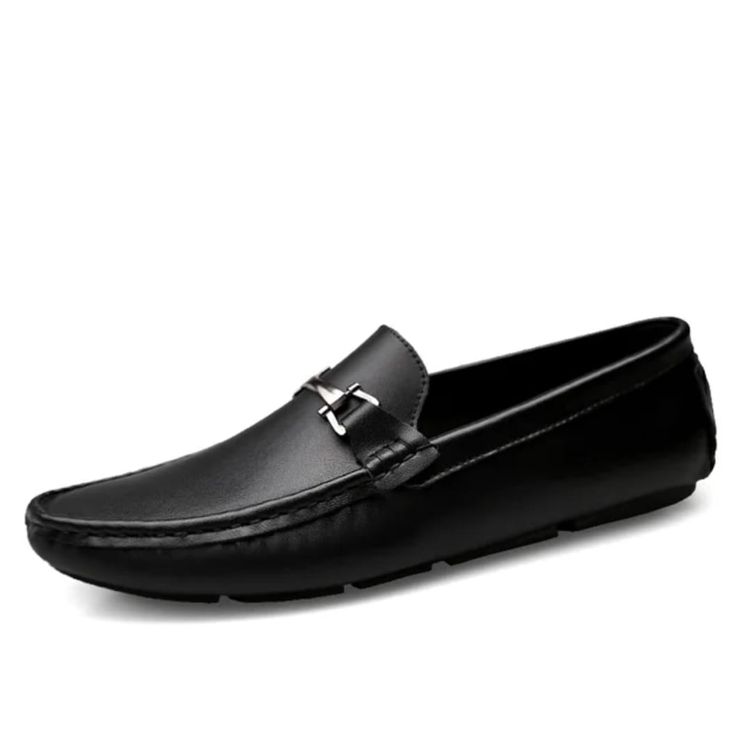 Black Brown Men's Loafer Shoes | Stylish Leather Finish Slip On Shoes | Elegant Party Wedding Office Footwear For Men slip one and Loafer shoes