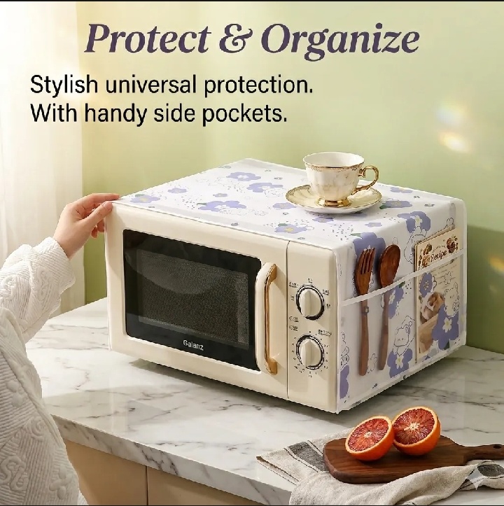 Kitchen Microwave Oven Cover Oil Proof Dustproof Water Proof Storage Bags Organizer