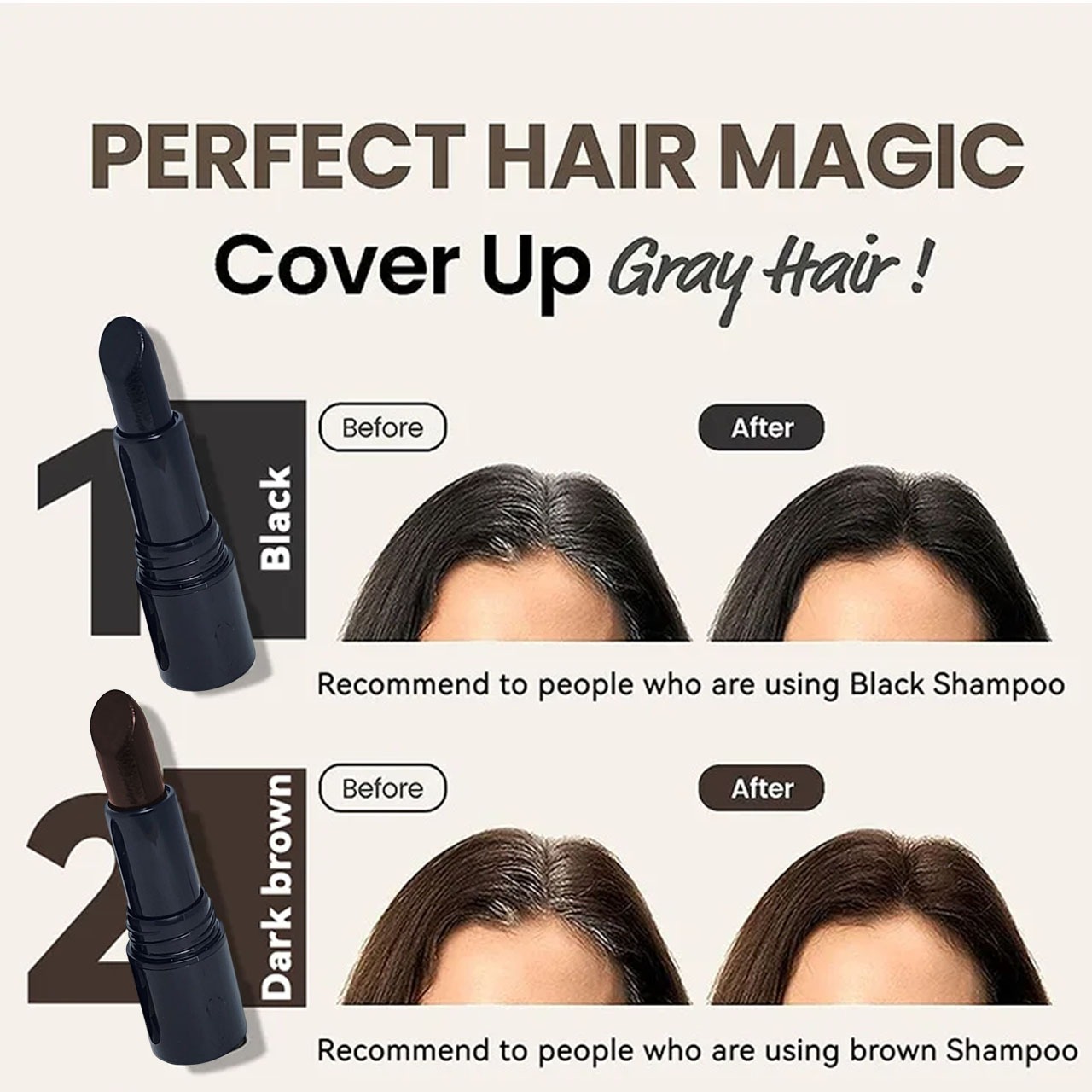 Bioaqua Chalk Perfect Hair Magic Gray Cover Stick