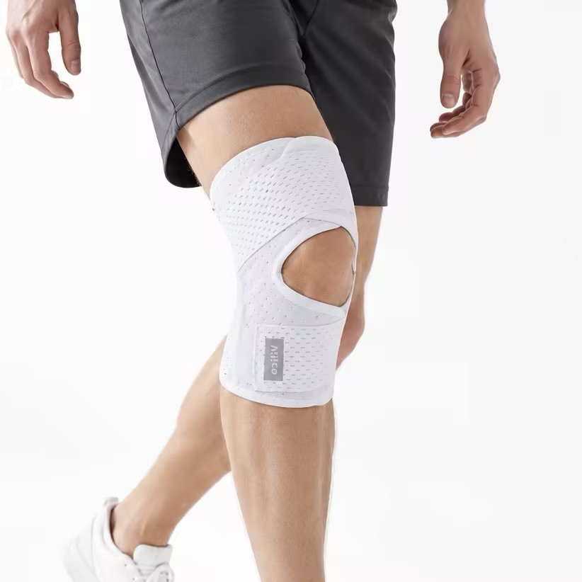 1Pc VILICO Breathable Mesh Knee Brace, Adjustable Open Patella Knee Support, Lightweight Sports Knee Sleeve for Men Women Runnin
