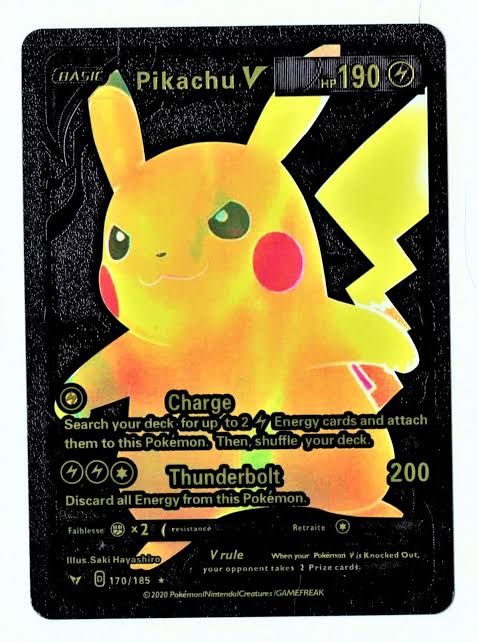 Pokemon Pikachu Mega Rayquaza 780hp Black Foil Fan Art Card 006
