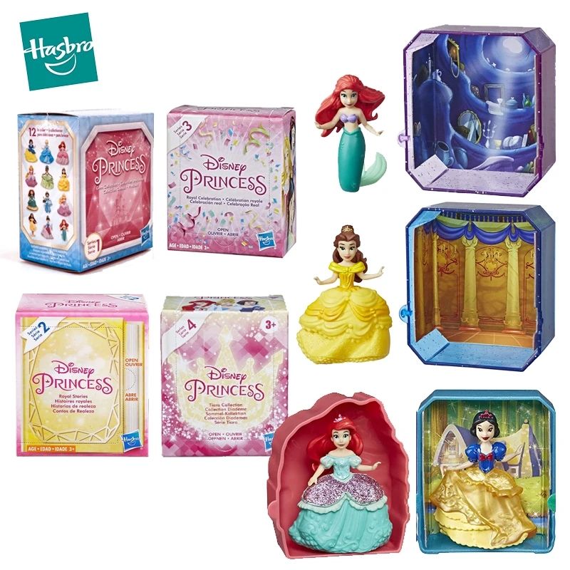 NEW Disney Princess Hasbro Royal Stories Blind Packs Figures Series 2 .  2.5" Original Hasbro Royal Stories Princess Doll Fairy Tale Theme Mermaid Belle Mulan Prince Anime Figure Kids toy