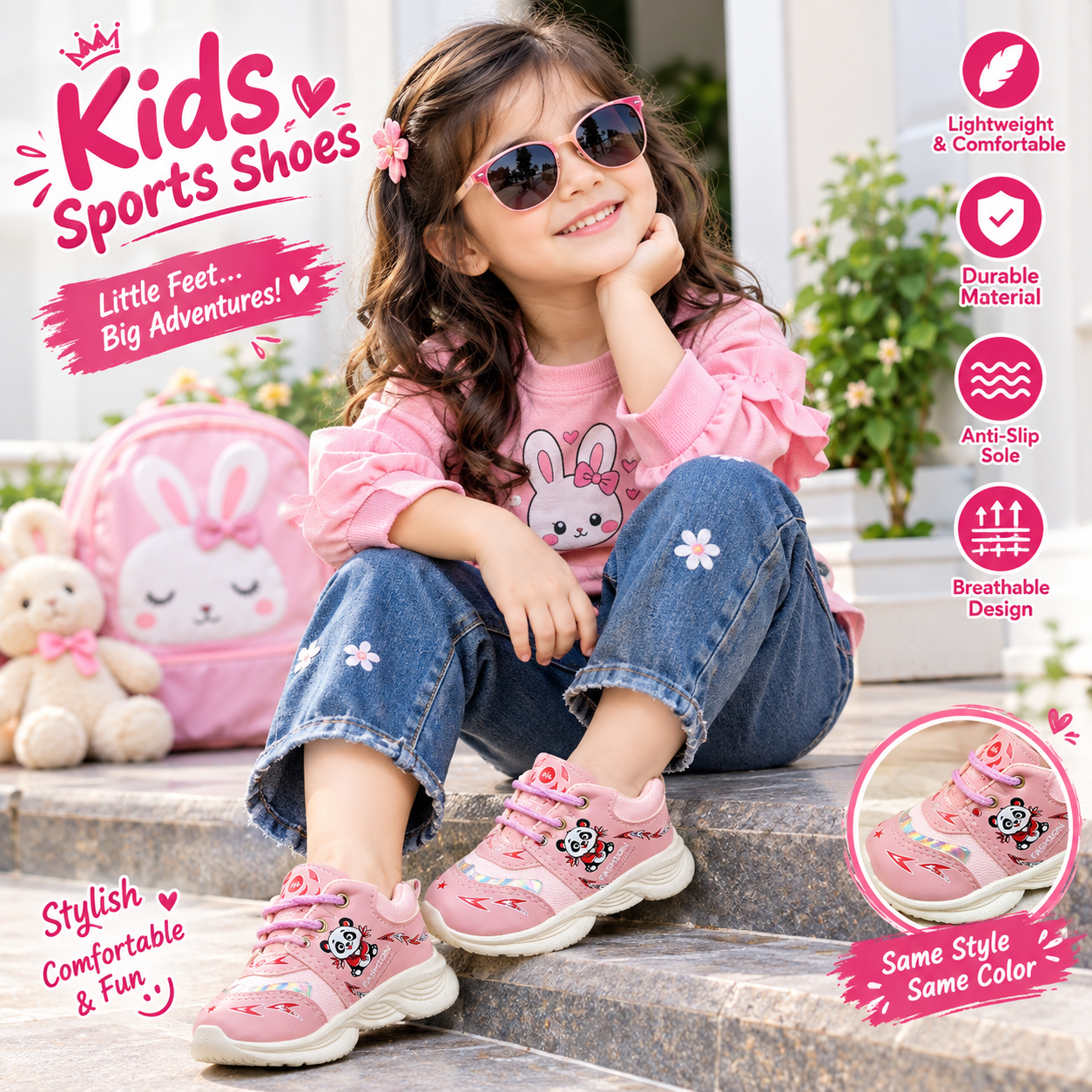 Kids Fashion Sneakers – Stylish Casual Sports Shoes Children's Sneaker Sport Shoes Summer Lightweight Size 21-28 JOJO Shoes