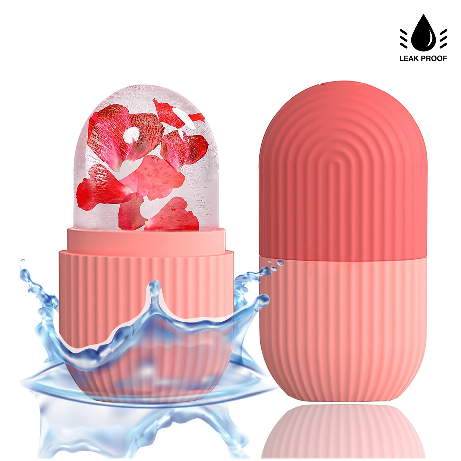 Ice Roller for Face & Eyes Silicone – Skin Tightening, Puffiness Removal, Dark Circles, Facial Ice Roller Massager for Glow Skin