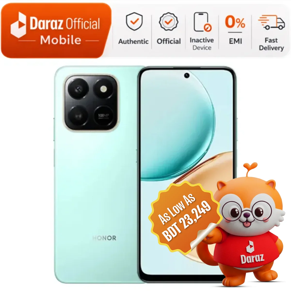 Honor X7d 8/128GB | 6500mAh Dual-cell Battery | Official