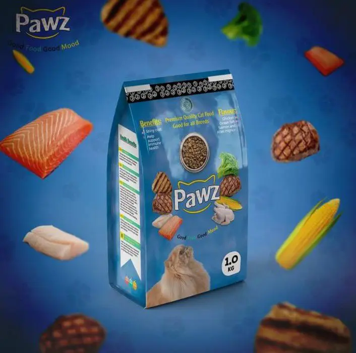 Pawz Catfood 1kg chicken flavor for all cats breeds