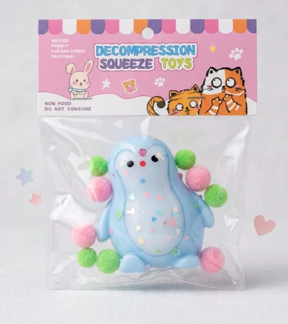 Penguin Squishy Toys For Kids, Sensory Soft Cute Animals Squeeze Stress Relief Fidget Squishy Toy