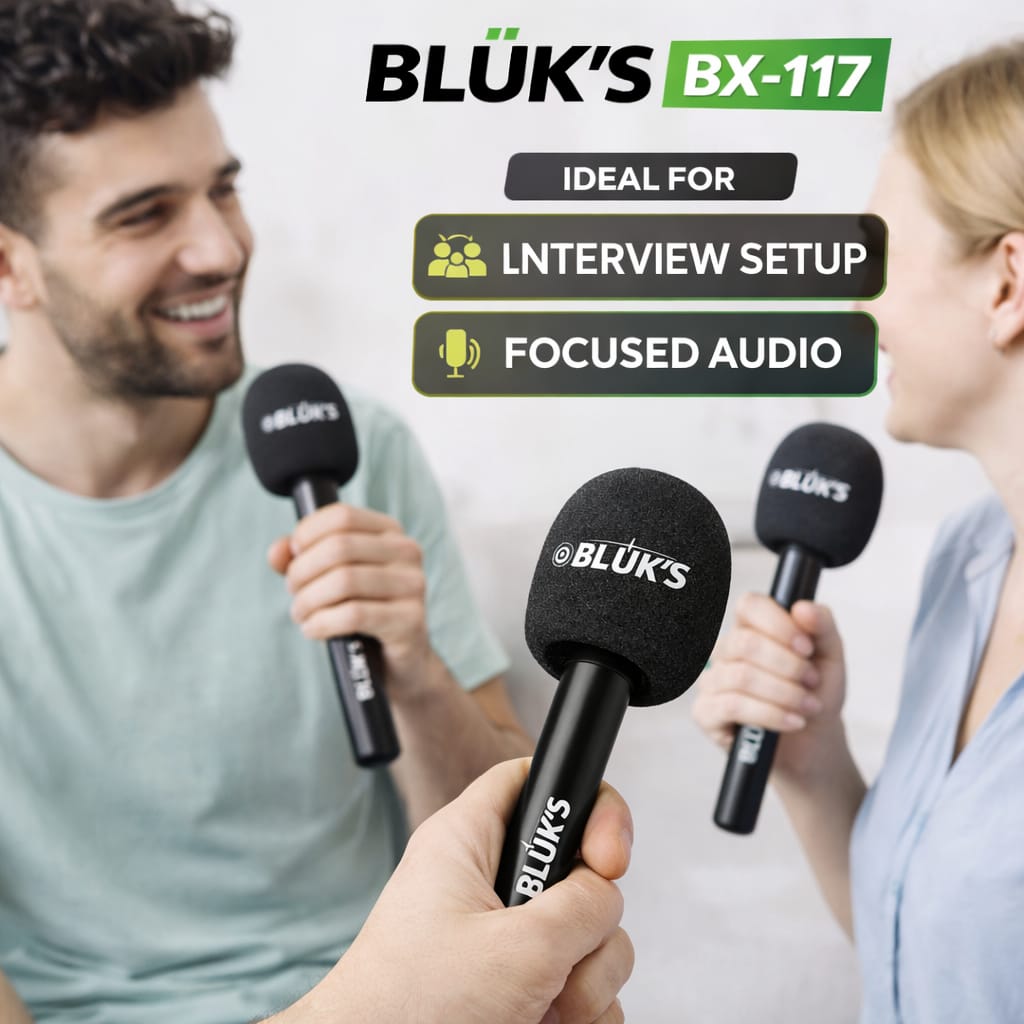 WKSHOP BLUK’S BX-117 Lavalier Microphone Handle Accessories | Professional Mic Handle for Lavalier & Clip Microphones | Noise Reduction Grip | Durable Lightweight Design | Ideal for Vlogging, Interviews, YouTube, TikTok, Podcasting & Content Creation