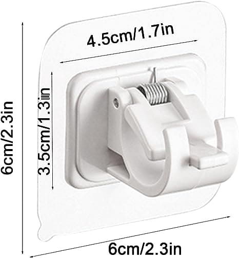 Pack of 2 Transparent PVC Adhesive Curtain Rod Hook
