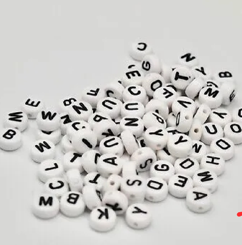 100 Pieces | Mixed White Round Alphabets Beads | Used in Making DIY Jewelry and Accessories beads for jewelry bracelets making A01