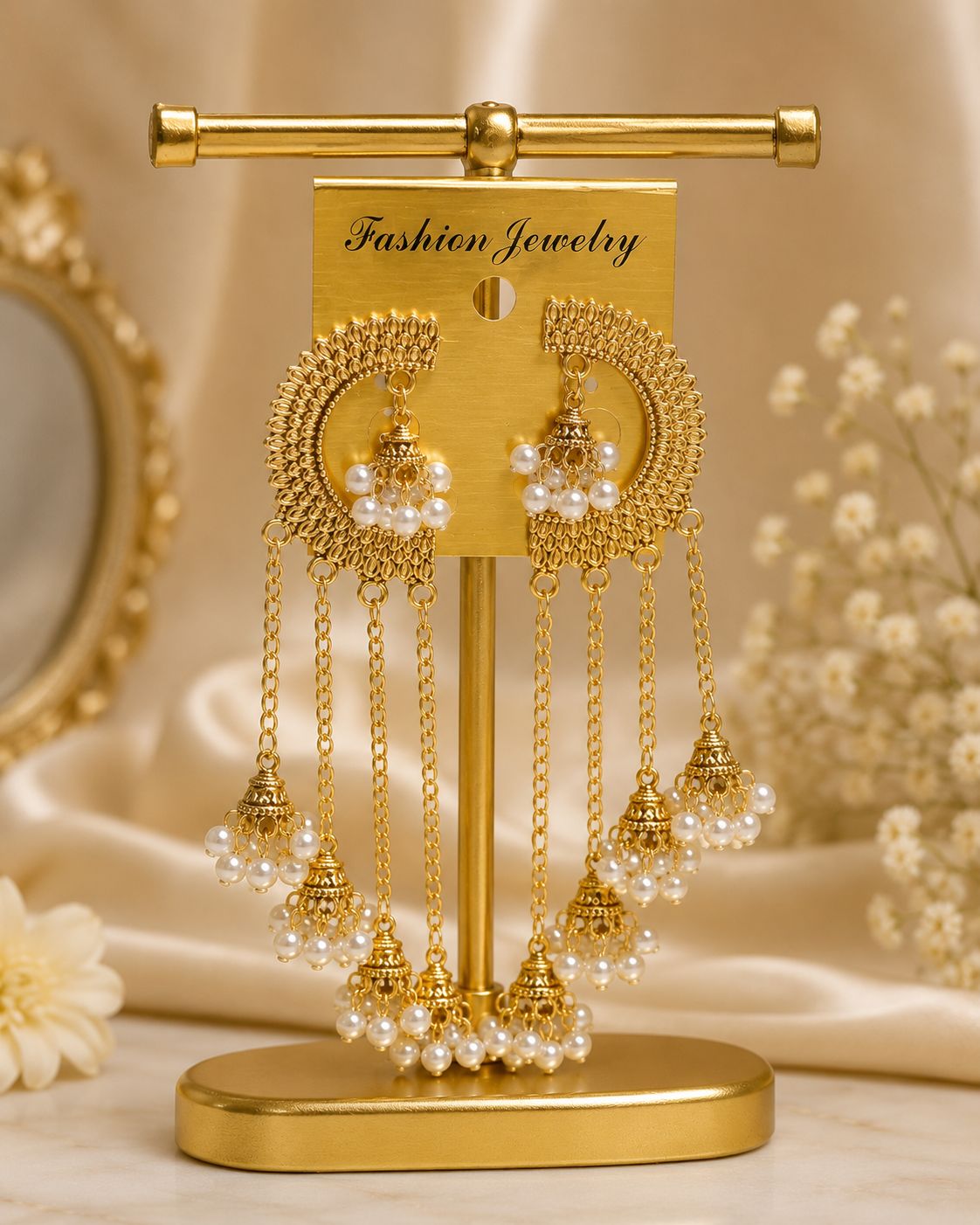 Premium Chandbali Jhumka Drop Earrings