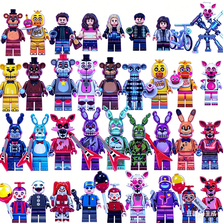 WM6097 WM6170 WM6173 V1004 Blocks Anime Nightmare Games Bricks Toy Dolls Model Building Blocks Toys  Assemble Toys