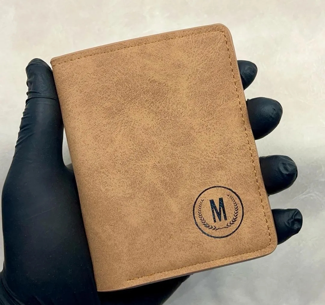 Premium Grain-Textured PU Leather Ultra-Slim Bifold with Quick-Access Card Slots Wallet for Men - Compact Gentleman Purse