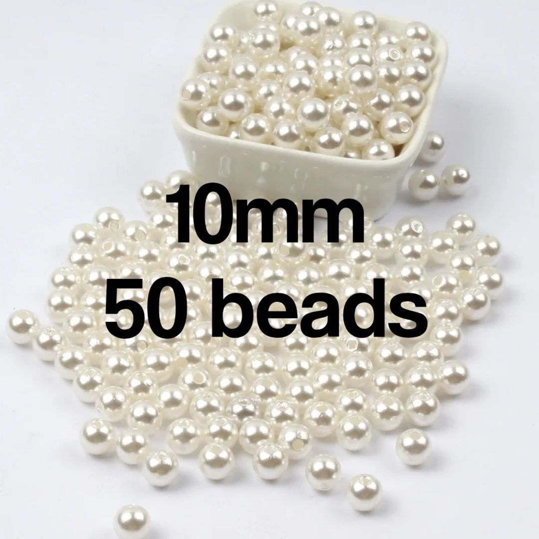 White beige pearl beads for jewelry making DIY accessories 4mm/ 6mm/ 8mm/ 10mm
